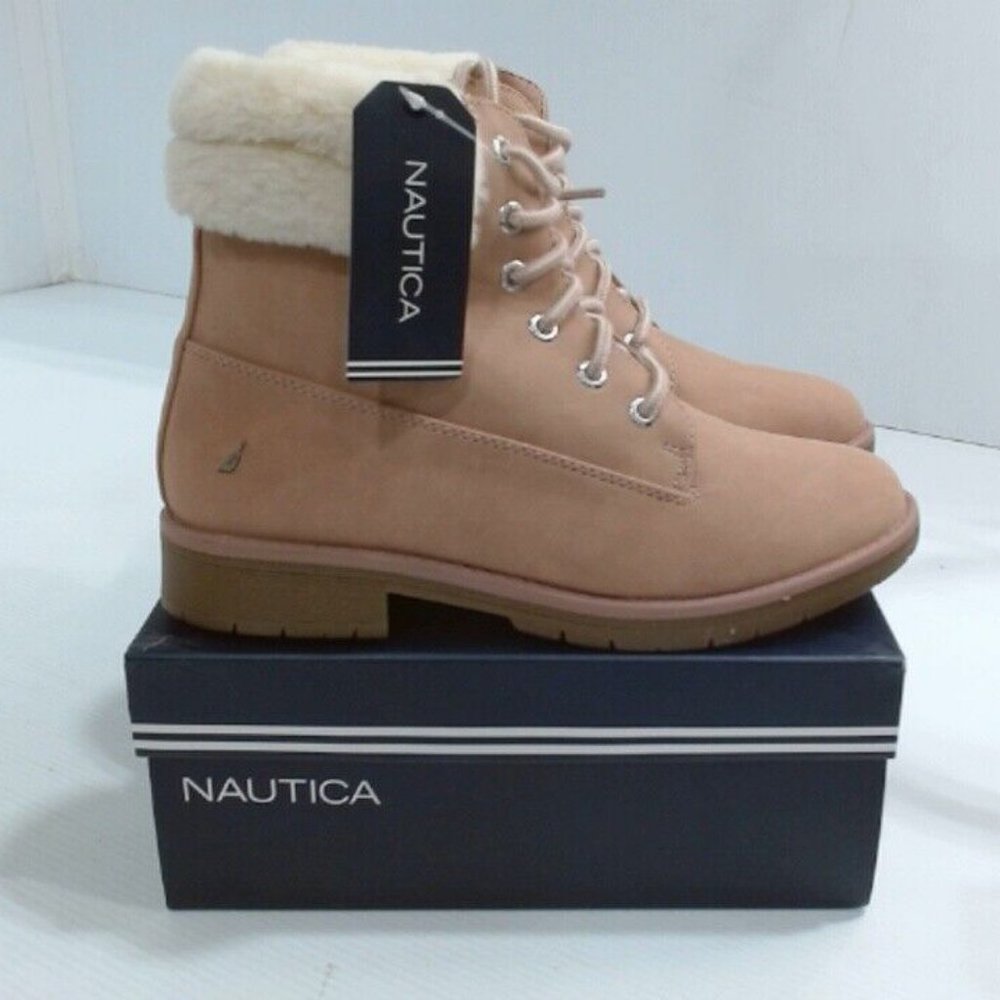 NWT NAUTICA ZABRA YOUTH‎ GIRL'S BOOT'S WITH FAUX FUR TRIM MAUVE 5